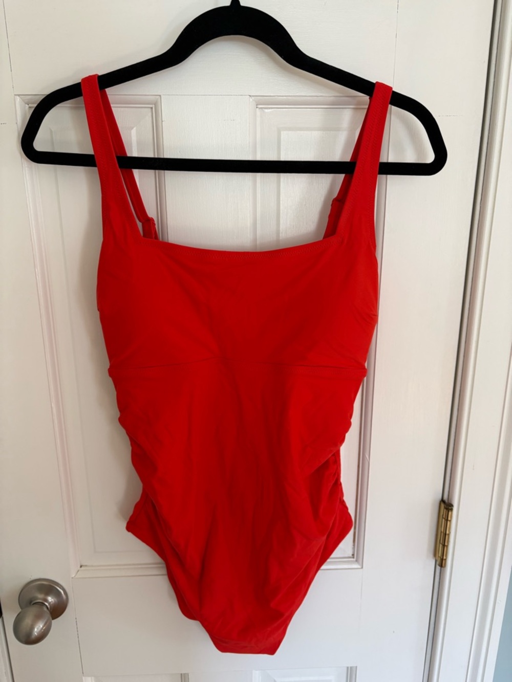 GAP Maternity Red One Piece Swimsuit NWT Size M Ruched Tie Back